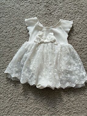 Next White Lace Baby Dress with Bow